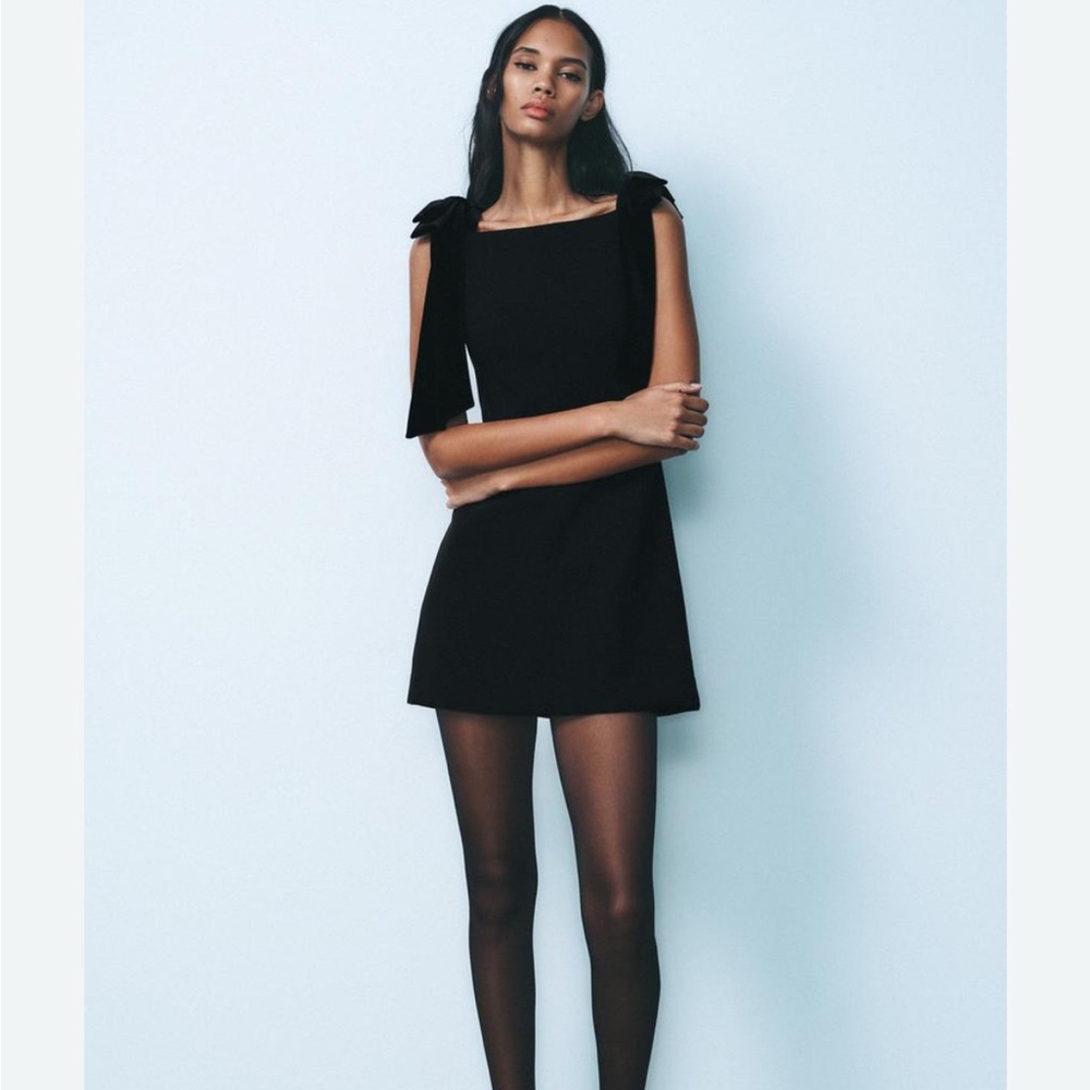 Zara velvet bow dress